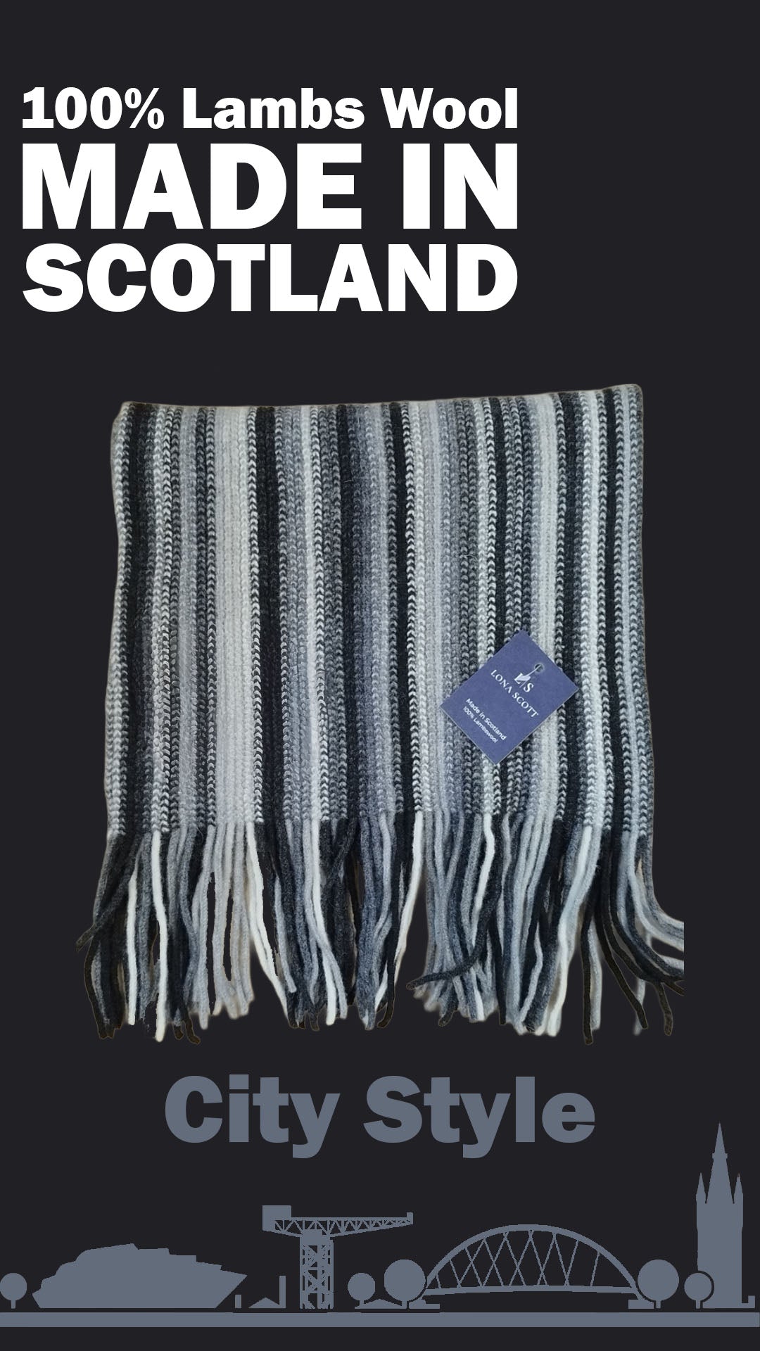 Lambswool Striped Scarf